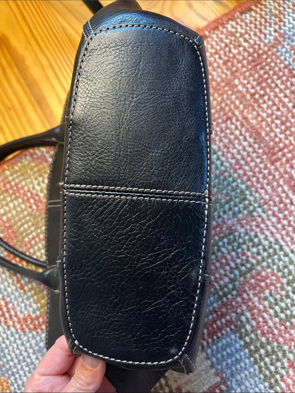 Vintage Fossil Sedona Small Black Leather Satchel Bag ZB9018 EUC Like New - Picture 7 of 9